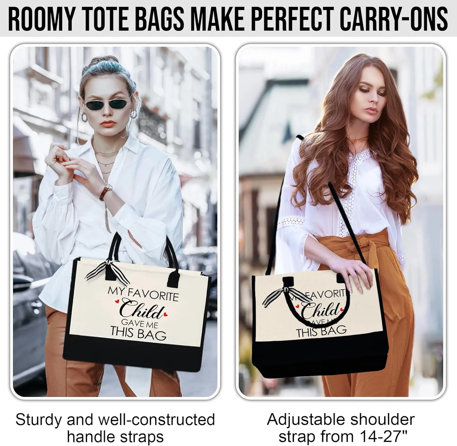 OASSIE Appreciation Gifts for Women - Canvas Tote Bag 13oz with Zipper - Mothers Day Birthday Thank You Gifts for Women Mom
