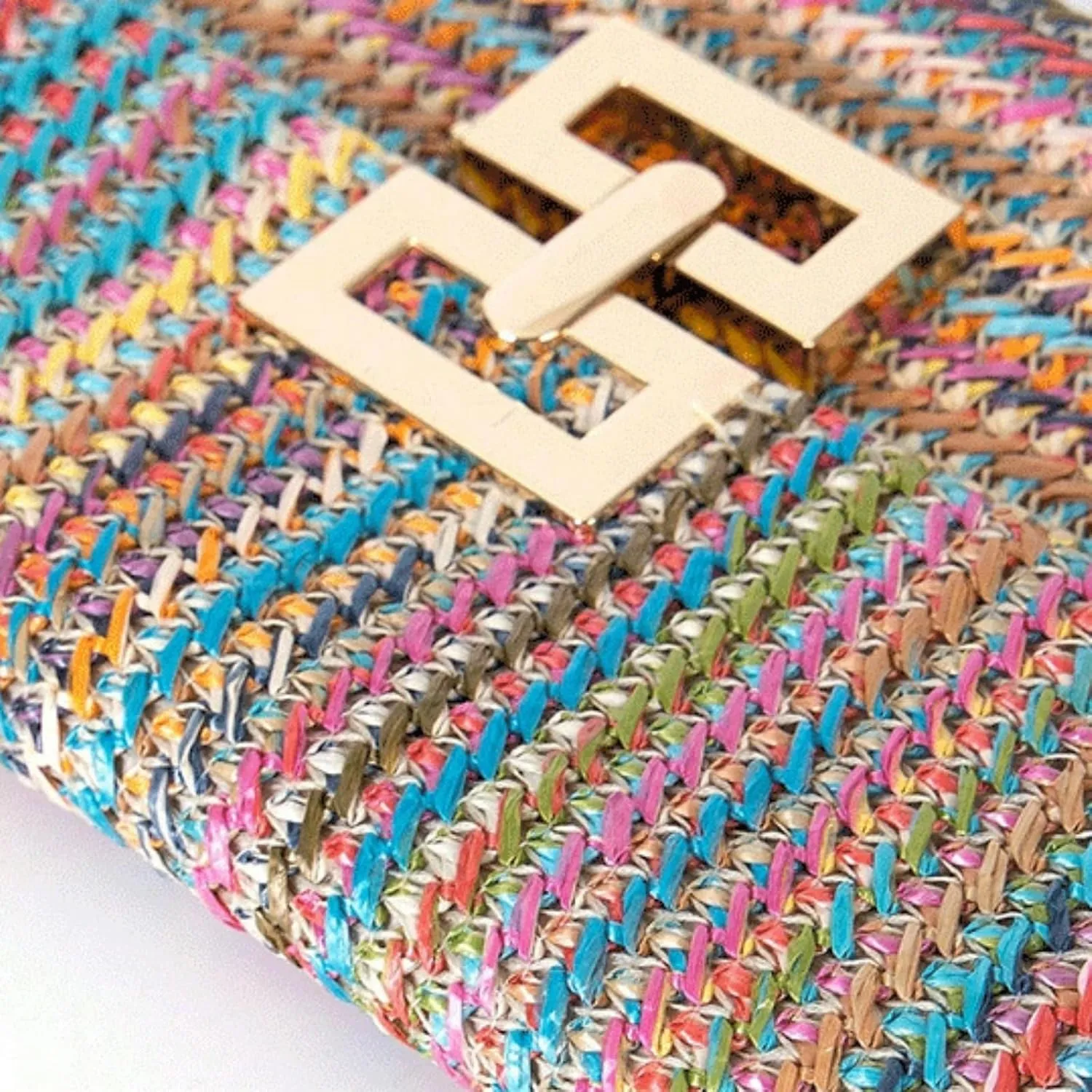 Obosoyo Summer Straw Clutch Purses for Women Boho Woven Beach Bag Envelope Wallet Flap Handbags Cell Phone Evening Purse
