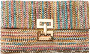 Obosoyo Summer Straw Clutch Purses for Women Boho Woven Beach Bag Envelope Wallet Flap Handbags Cell Phone Evening Purse