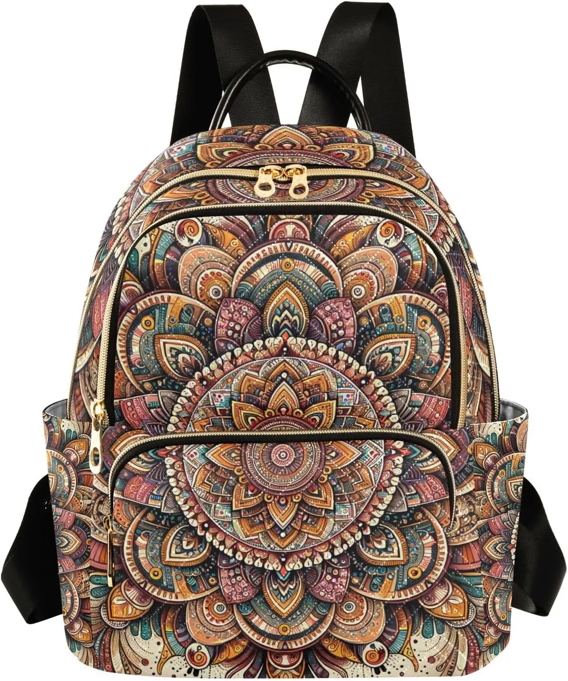 ODAWA Bohemian Texture Quilted Backpack for Women Trendy Backpack Travel Purse