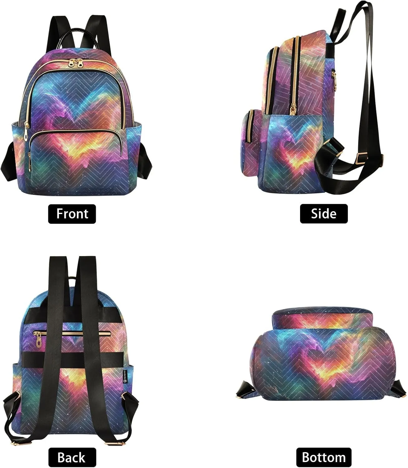 ODAWA Colorful Nebula Quilted Backpack Purse for Women Backpack Purse Women Travel Backpack Purse