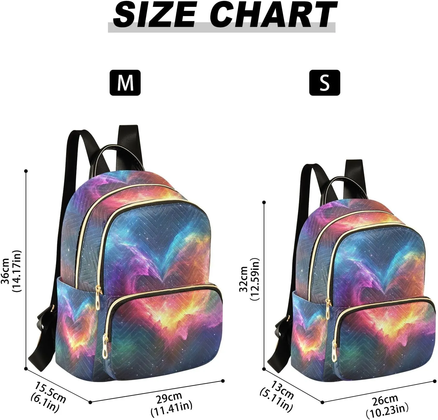 ODAWA Colorful Nebula Quilted Backpack Purse for Women Backpack Purse Women Travel Backpack Purse