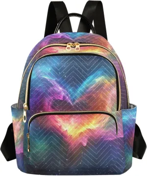ODAWA Colorful Nebula Quilted Backpack Purse for Women Backpack Purse Women Travel Backpack Purse