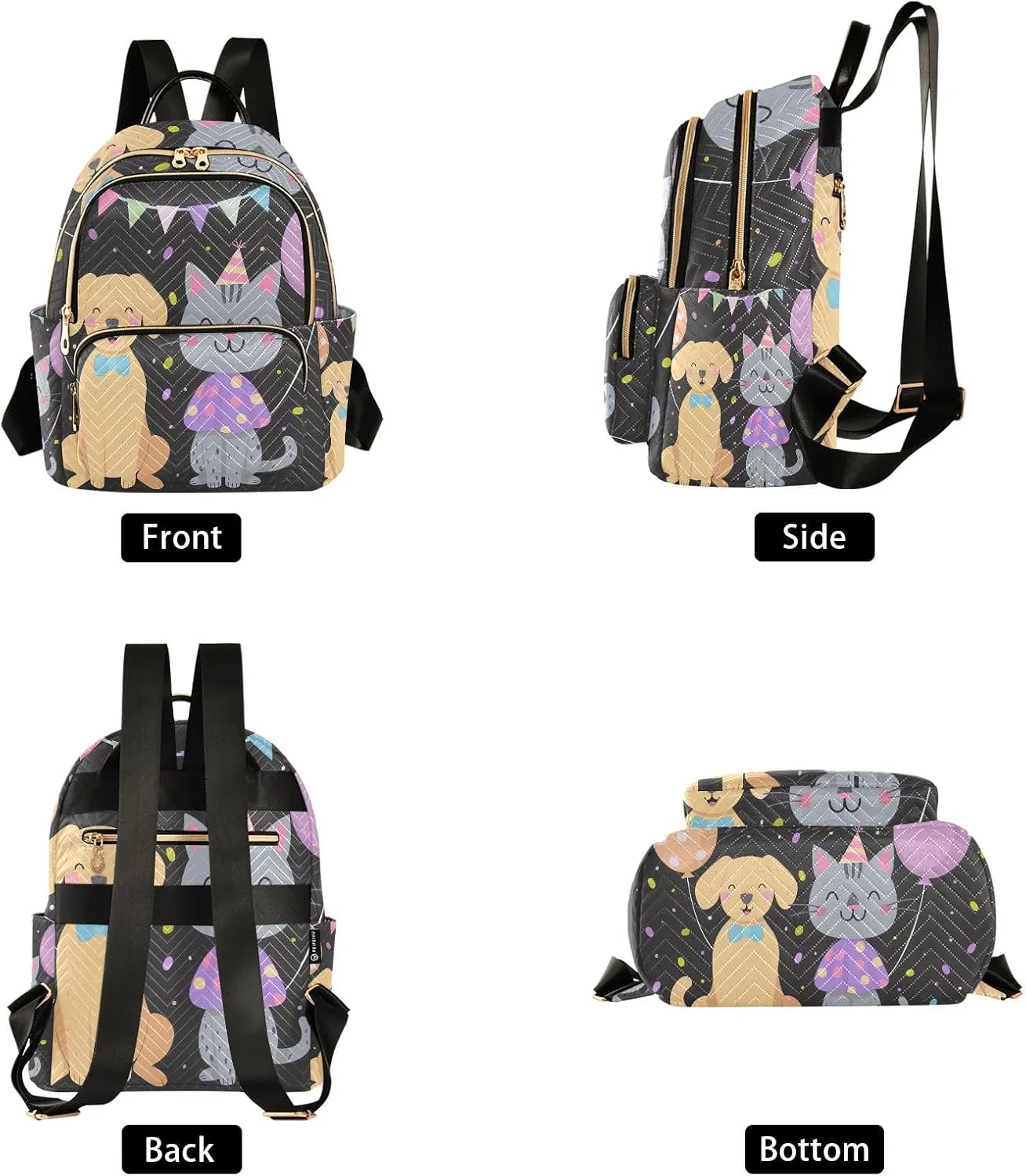 ODAWA Cute Pet Dog Cat Party Daypack Travel Backpack Quilted Backpack Purse for Women