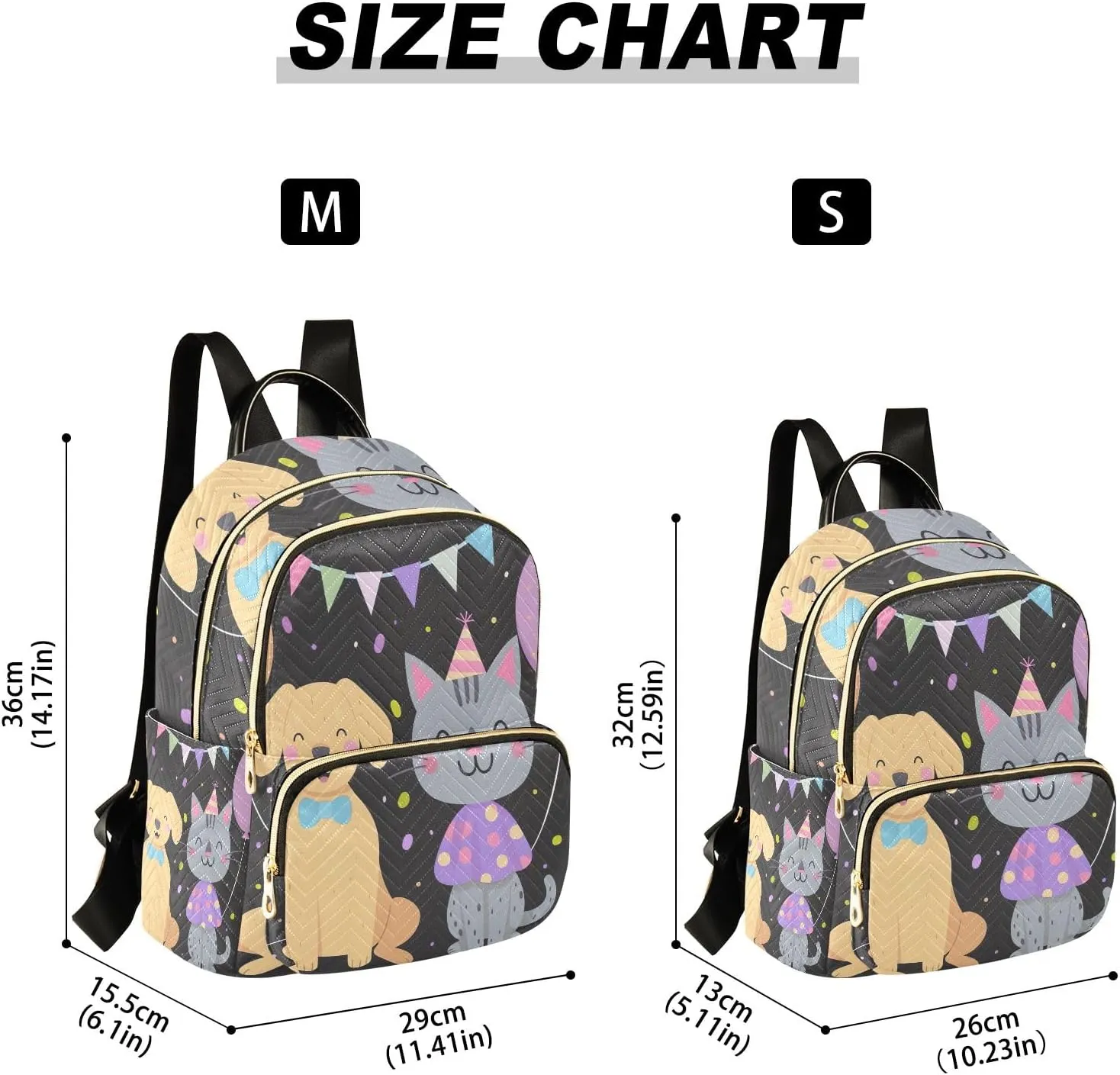 ODAWA Cute Pet Dog Cat Party Daypack Travel Backpack Quilted Backpack Purse for Women