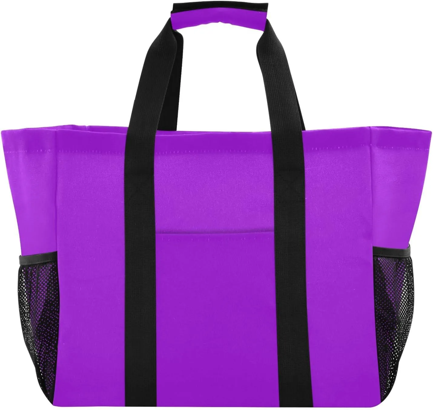 ODAWA Dark Violet Open Canvas Beach Tote for Travel and Daily, Aesthetic Water-resistant Handbag