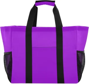 ODAWA Dark Violet Open Canvas Beach Tote for Travel and Daily, Aesthetic Water-resistant Handbag