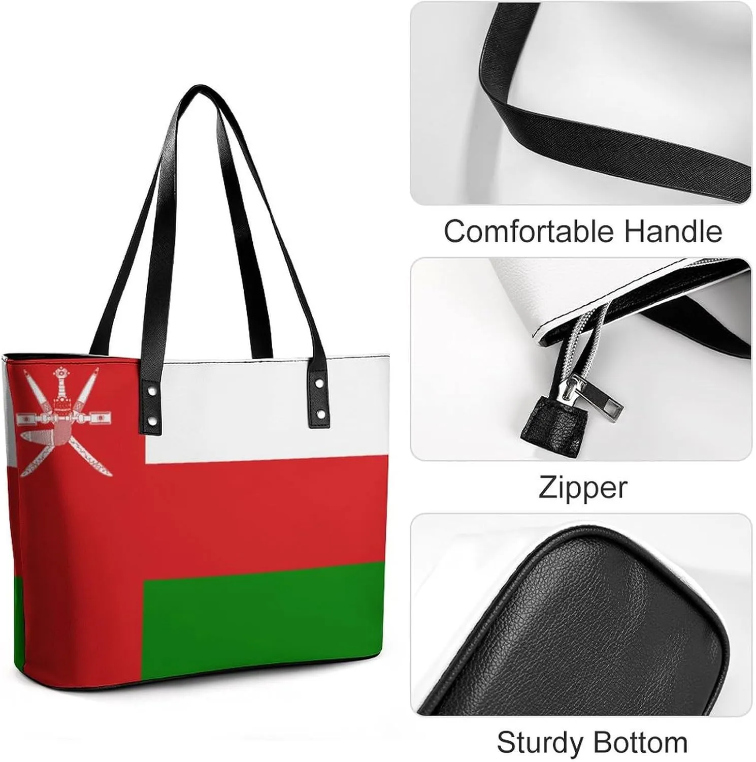 Oman Flag Fashion Handbag Women Stylish Large Leather Tote Perfect for Any Occasion