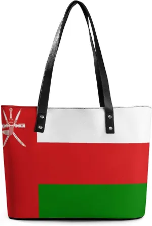 Oman Flag Fashion Handbag Women Stylish Large Leather Tote Perfect for Any Occasion