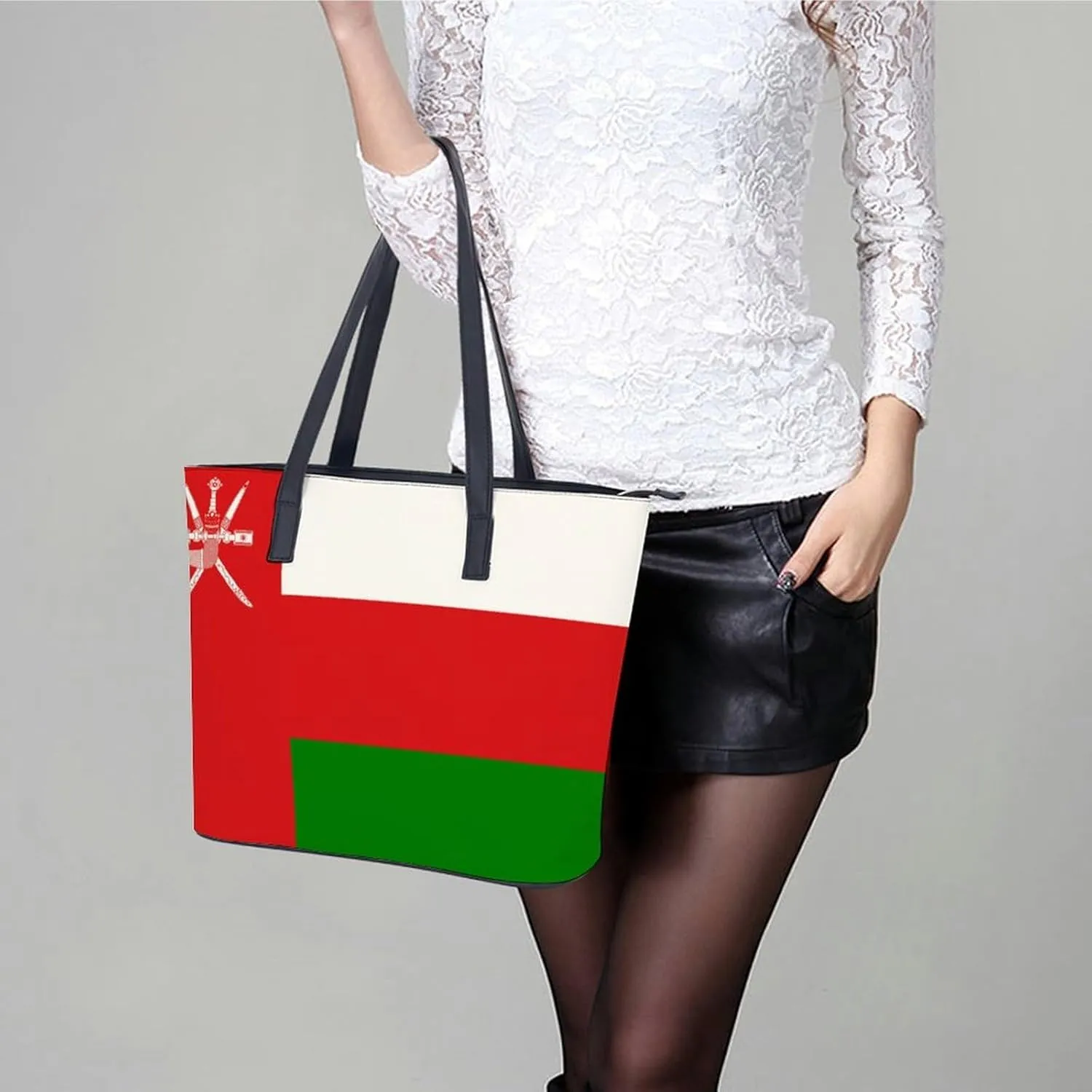 Oman Flag Fashion Handbag Women Stylish Large Leather Tote Perfect for Any Occasion
