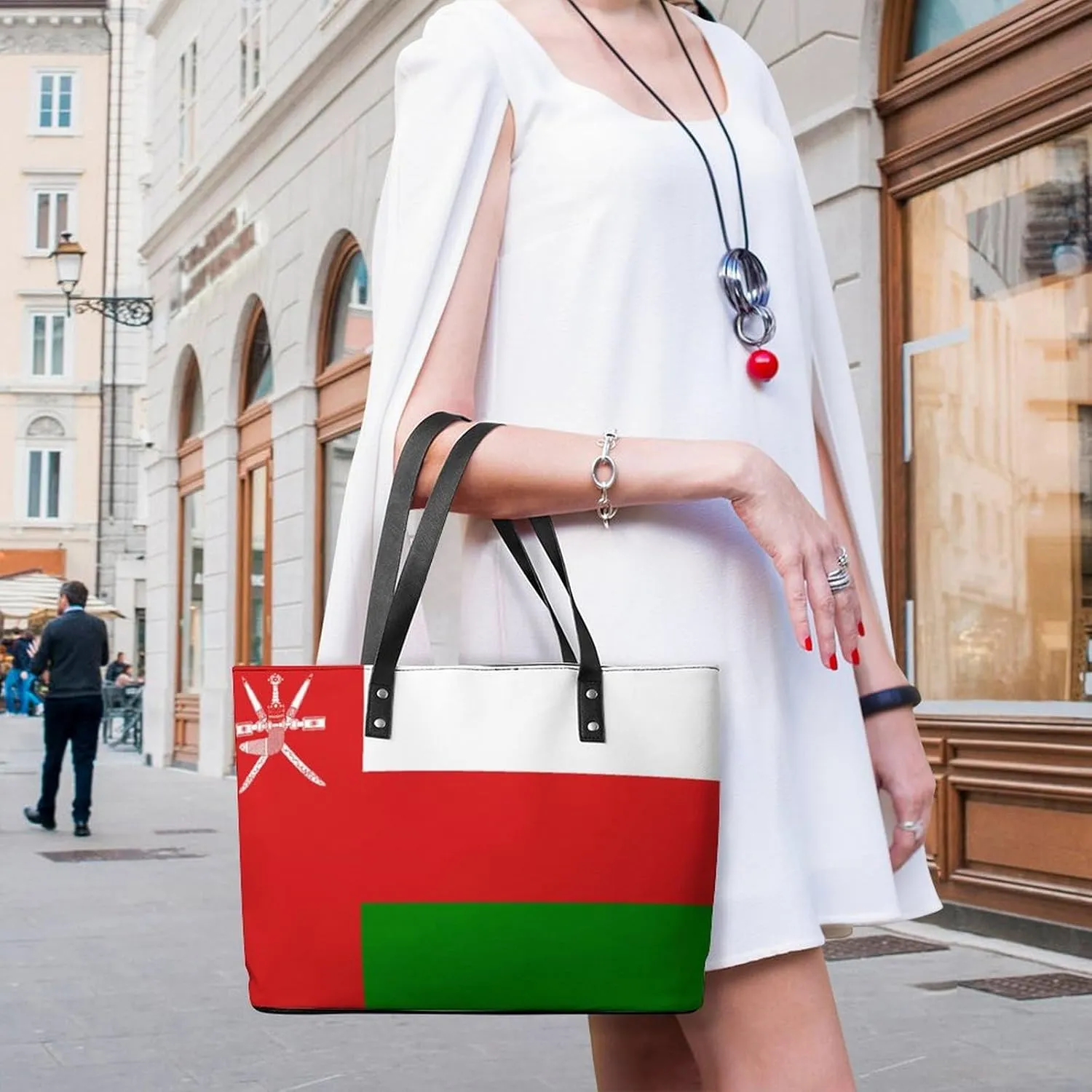 Oman Flag Fashion Handbag Women Stylish Large Leather Tote Perfect for Any Occasion