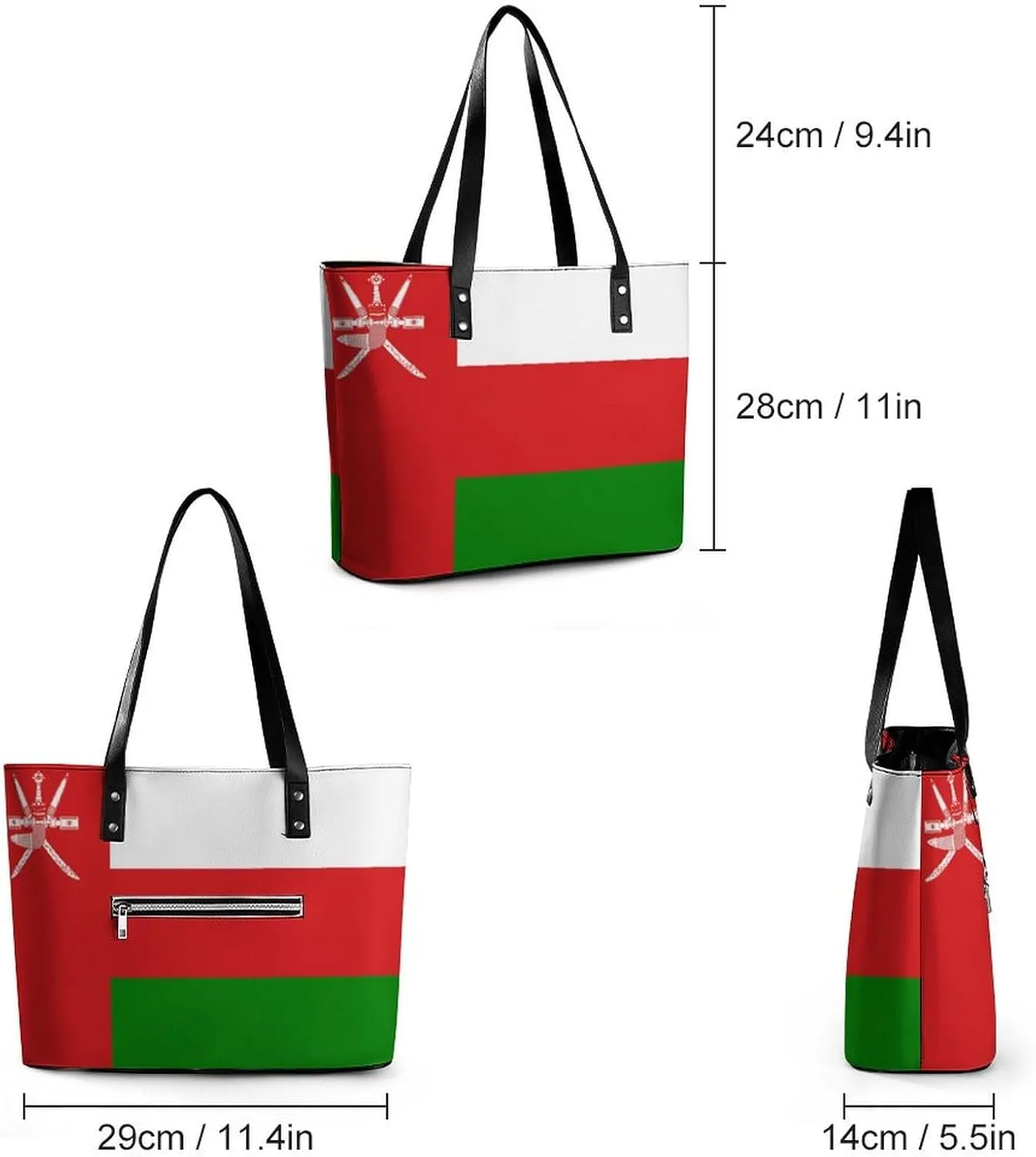 Oman Flag Fashion Handbag Women Stylish Large Leather Tote Perfect for Any Occasion