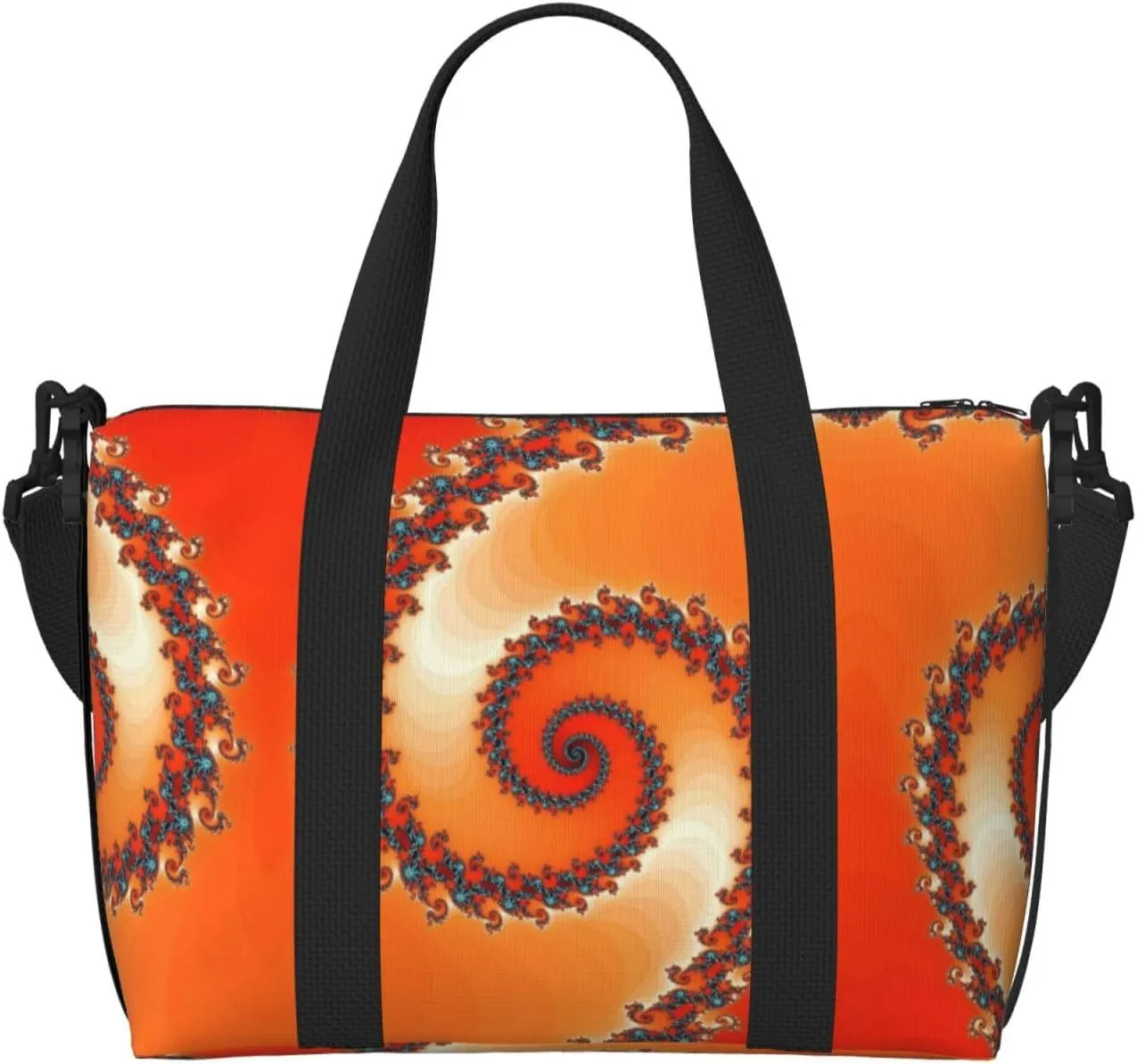 Orange Rotating Travel Bag for Women Men Weekender Bags Carry on Overnight Bag Tote Bag Yoga Gym Bag for Gym, Work, Weekend, Travel, Personal Items