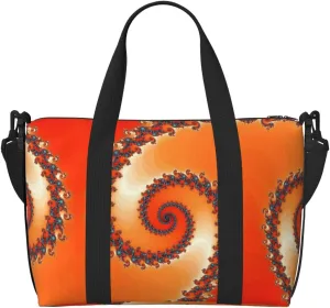 Orange Rotating Travel Bag for Women Men Weekender Bags Carry on Overnight Bag Tote Bag Yoga Gym Bag for Gym, Work, Weekend, Travel, Personal Items
