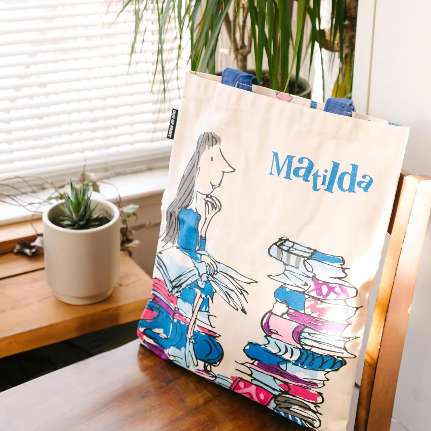 Out of Print Literary and Book-Themed Canvas Tote Carrying Bag for Book Lovers, Readers, and Bibliophiles