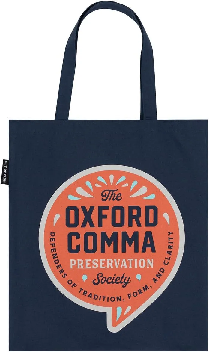Out of Print Oxford Comma Preservation Society Tote Bag