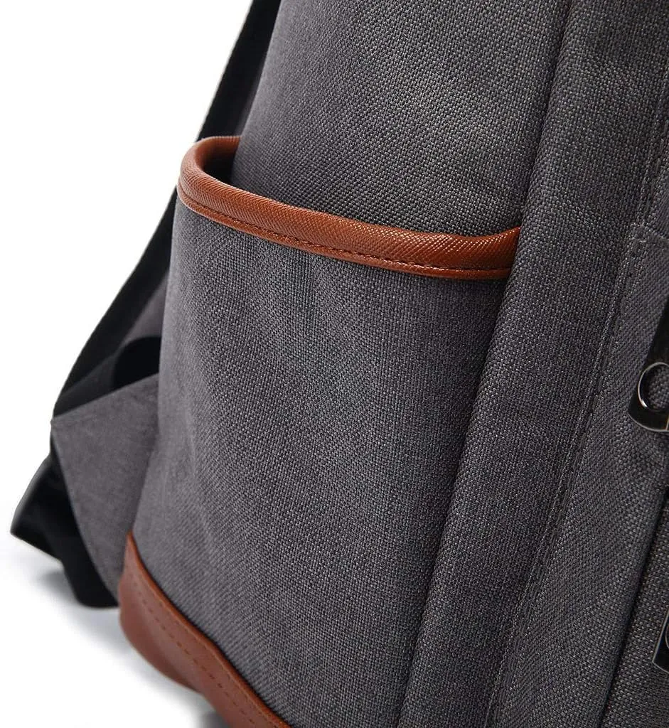 Outdoor Men 14''16'' Retro Canvas Women Fashion Backpack Travel Rolling Backpack for Women Laptop (Grey, 16寸)