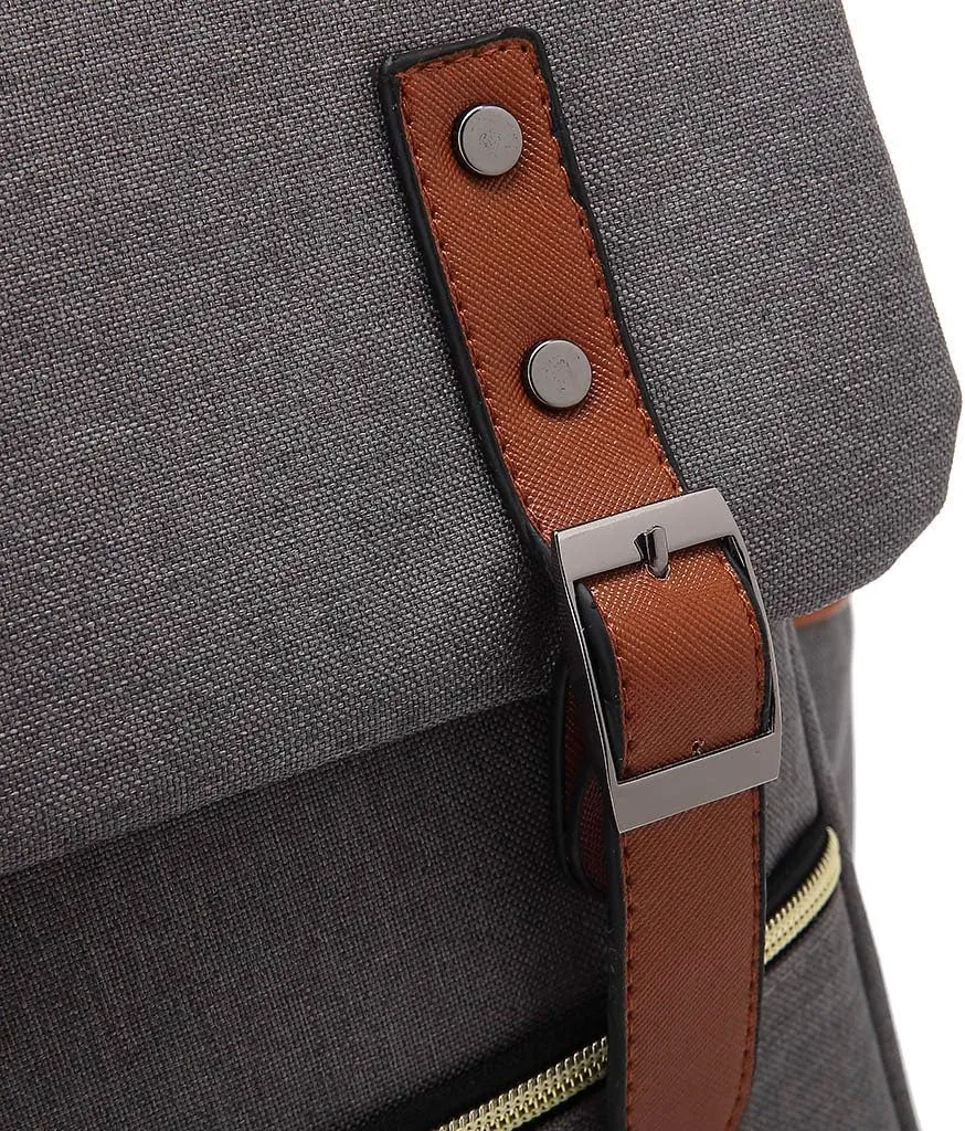 Outdoor Men 14''16'' Retro Canvas Women Fashion Backpack Travel Rolling Backpack for Women Laptop (Grey, 16寸)