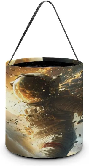 Outer-Space Cool Astronaut Halloween Candy Bag Candy Tote Bucket Gift Bags Party Supplies for Women Men