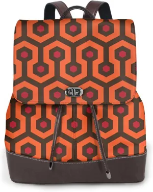 Overlook Hotel Carpet Backpack Purse for Women Men Large Womens Backpack Leather Travel Casual Daypack Fashion Backpack Purse Designer Ladies Shoulder Bags