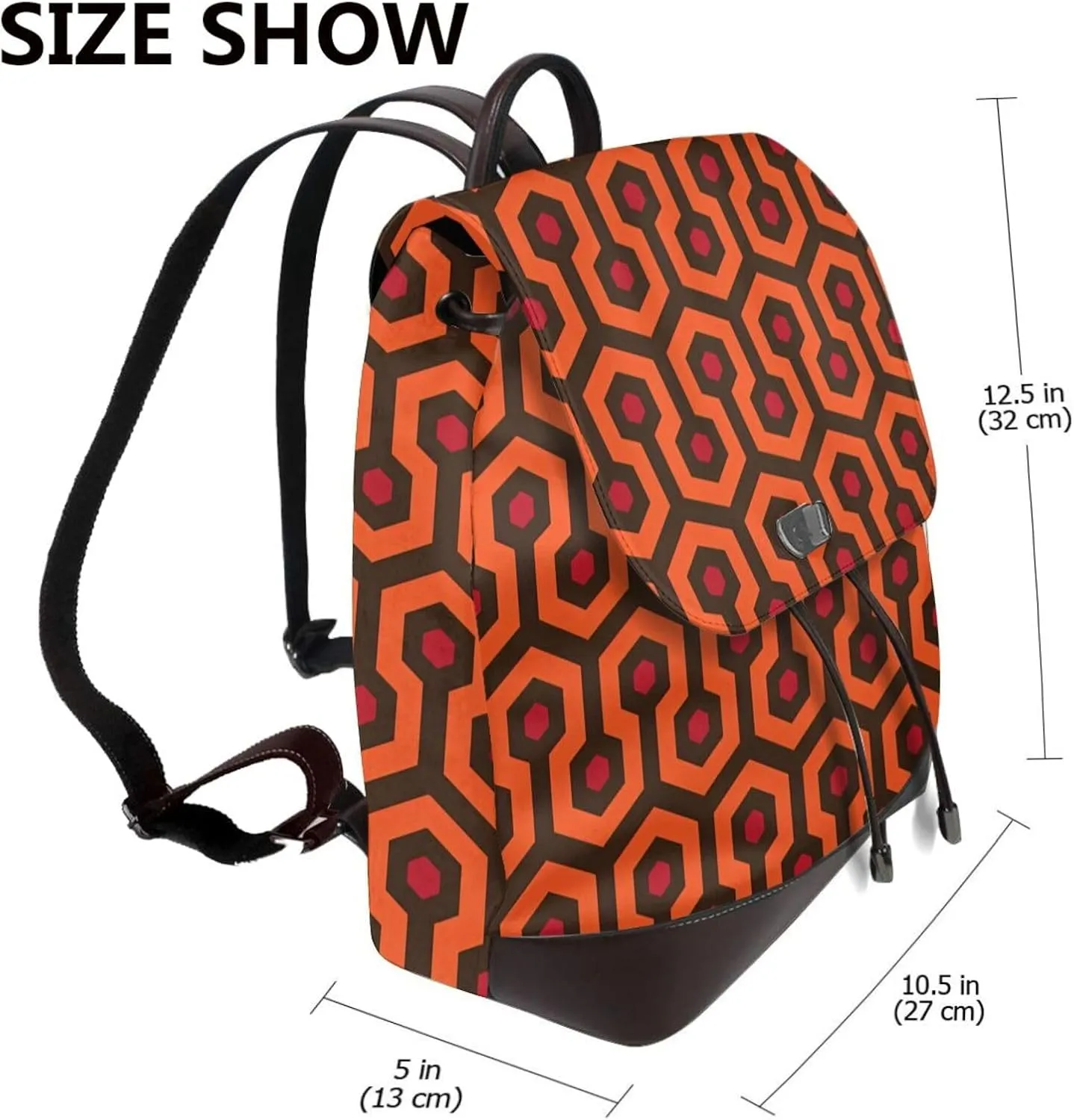 Overlook Hotel Carpet Backpack Purse for Women Men Large Womens Backpack Leather Travel Casual Daypack Fashion Backpack Purse Designer Ladies Shoulder Bags