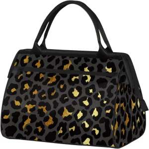 Overnight Weekender Bag for Women Men Leopard Skin Print Waterproof Carry On Travel Duffel Bags with Zipper Lightweight Sports Gym Bag Luggage Workout Handle Bags for Traveling Yoga Camping
