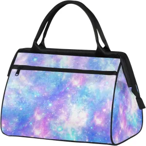 Overnight Weekender Bag for Women Men Magical Galaxy Stars Waterproof Carry On Travel Duffel Bags with Zipper Lightweight Sports Gym Bag Luggage Workout Handle Bags for Traveling Yoga Camping