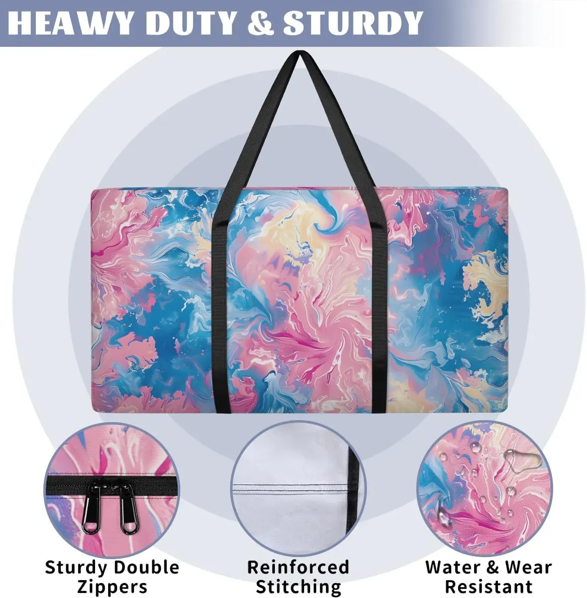 Oversized Moving Bags Abstract Tie Dye Waterproof Storage Totes Large Storage Bags for Clothes Packing Bags for Moving Travel & Clothes Storage