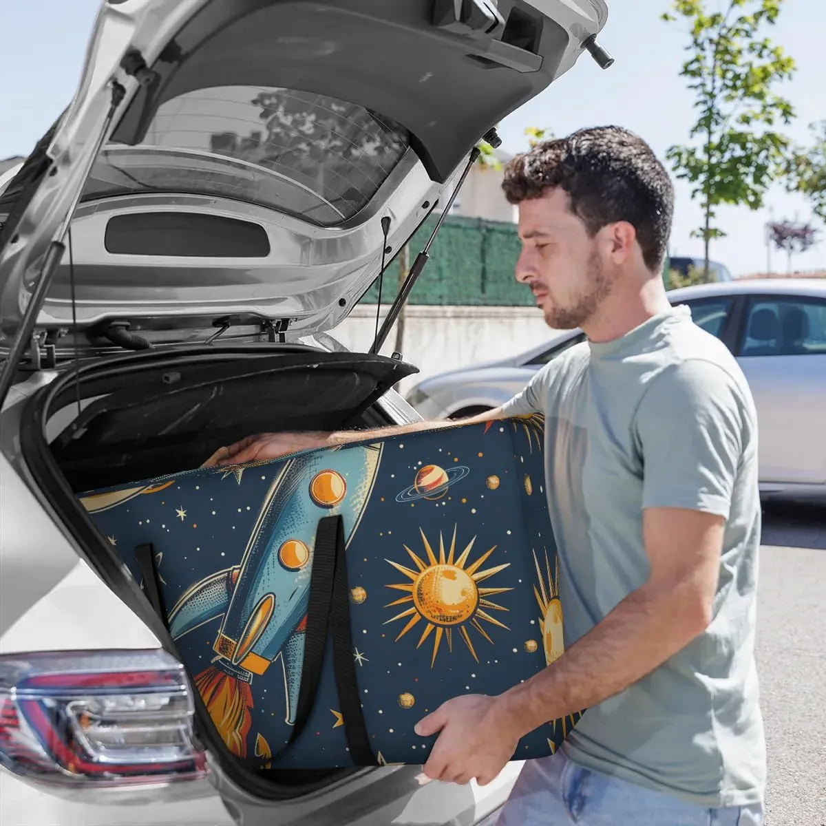 Oversized Moving Bags Rocket Space Launch Waterproof Storage Totes Large Storage Bags for Clothes Packing Bags for Moving Travel & Clothes Storage
