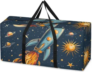 Oversized Moving Bags Rocket Space Launch Waterproof Storage Totes Large Storage Bags for Clothes Packing Bags for Moving Travel & Clothes Storage