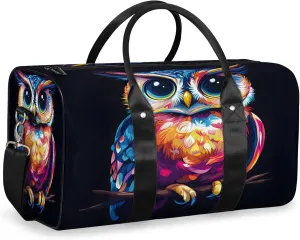 Owl Duffle Bag for Travel, Overnight Weekend Gym Carry On Luggage Bag, Bird Travel Duffel Bag for Men Women