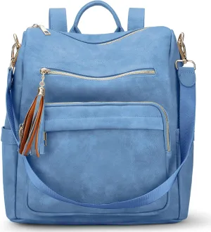 Oyifan Diaper Bag, Womens Backpack Purse, Fashionable Multifunctional Design, Large Women's Backpacks, Shoulder Bag, Leather Travel Backpacks, Blue Backpacks