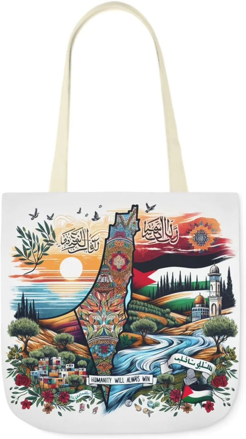Palestine Map Palestine Flag Tote Bag, Free Palestine Art, Canvas Shoulder Bag, Political Activist Gift, Protest