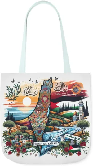 Palestine Map Palestine Flag Tote Bag, Free Palestine Art, Canvas Shoulder Bag, Political Activist Gift, Protest