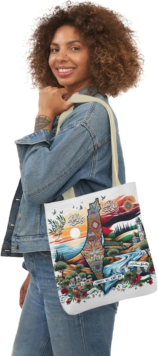 Palestine Map Palestine Flag Tote Bag, Free Palestine Art, Canvas Shoulder Bag, Political Activist Gift, Protest