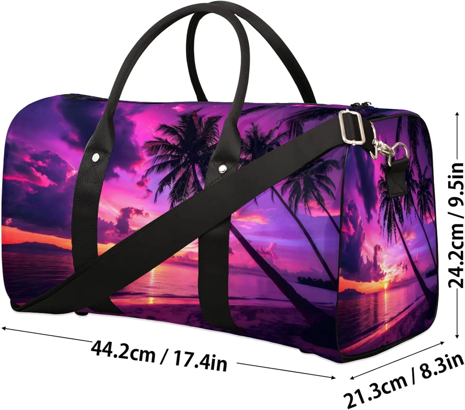 Palm Tropical Beach Tree Travel Bag for Men Women, Gym Duffle Bags for Travel, Carry On Luggage Bag, Weekender Overnight Workout Bags