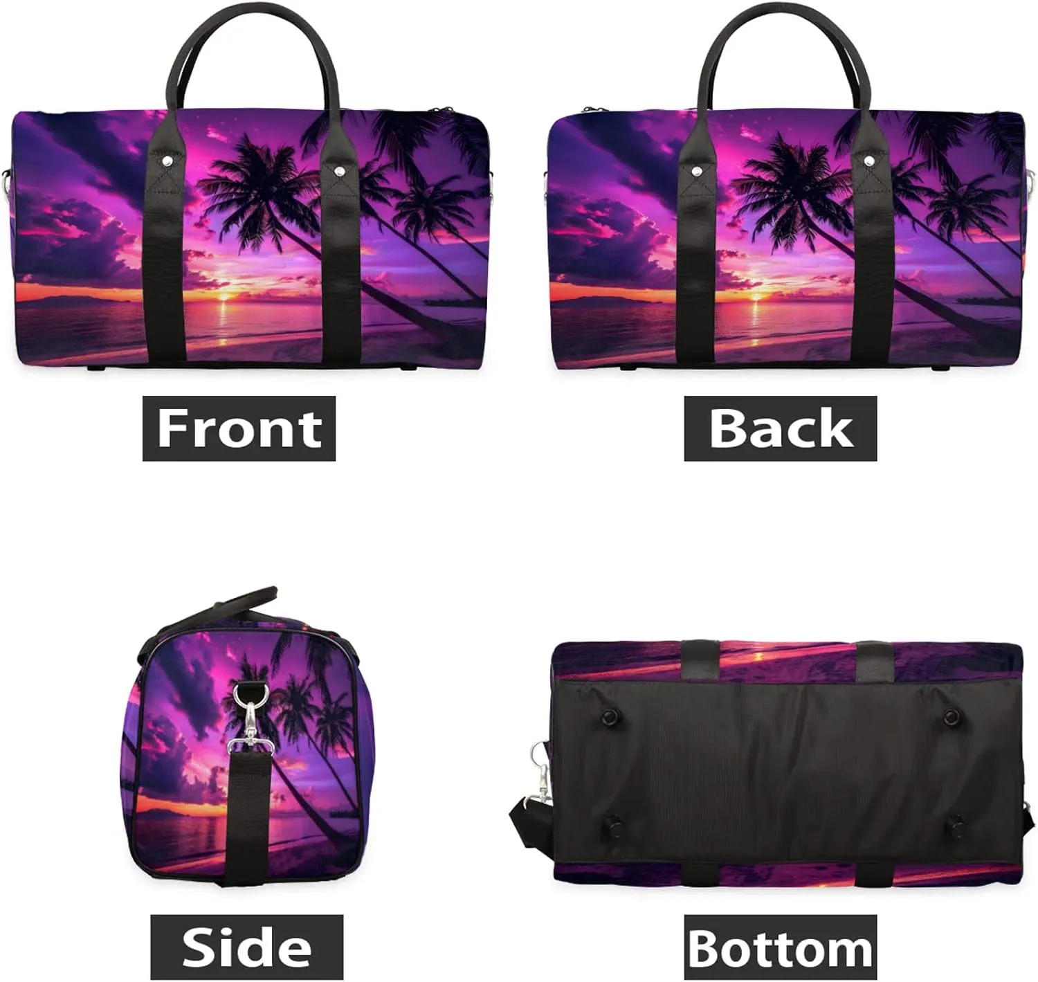 Palm Tropical Beach Tree Travel Bag for Men Women, Gym Duffle Bags for Travel, Carry On Luggage Bag, Weekender Overnight Workout Bags