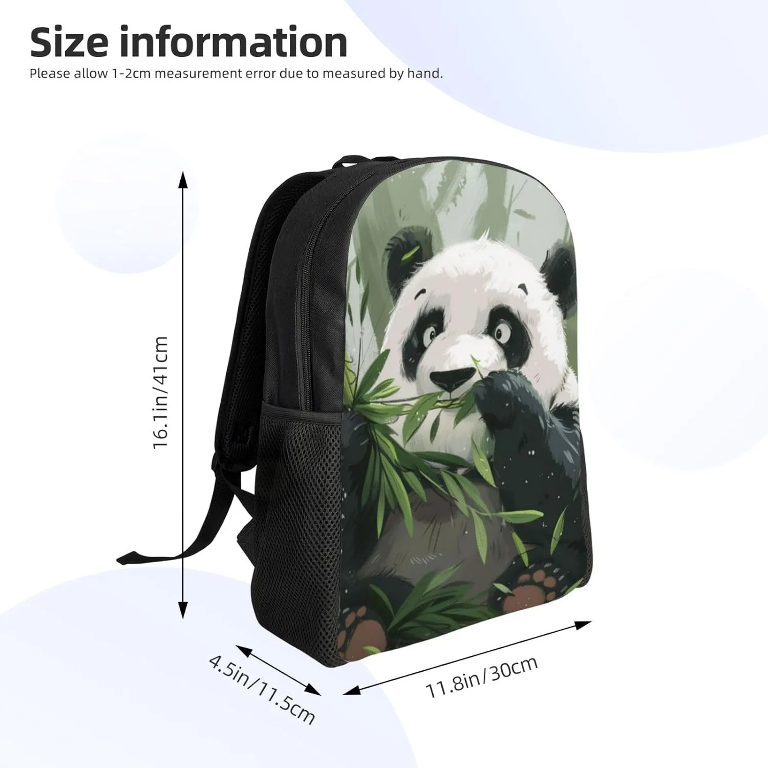 Panda Bamboo Backpack Waterproof Anti Theft Durable Light Laptop Bag Backpacks For Women Men Travel Gym Backpack