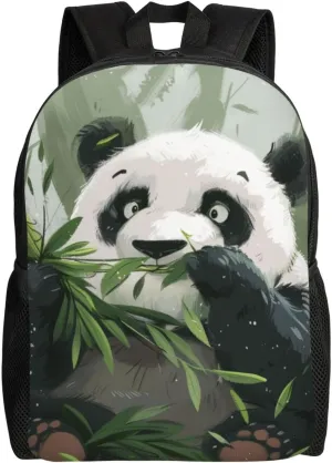 Panda Bamboo Backpack Waterproof Anti Theft Durable Light Laptop Bag Backpacks For Women Men Travel Gym Backpack