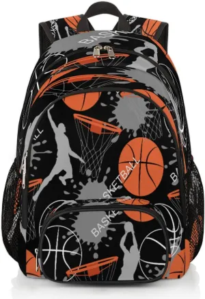 Pardick Basketball Slam Duck School Backpacks for Girls Boys Teens Students - Stylish College Schoolbag Book Bag - Water Resistant Travel Backpacks for Women Men