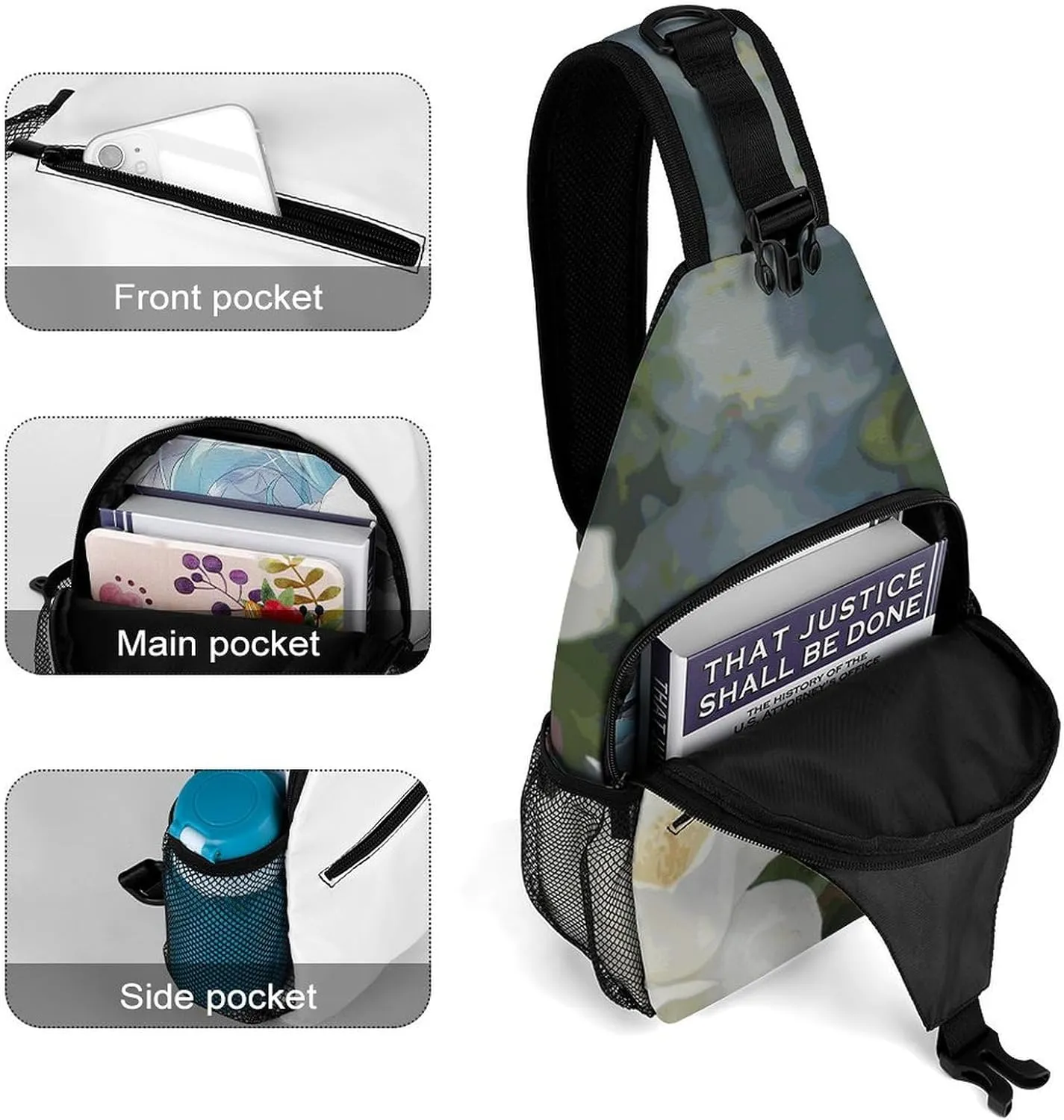 Pastel Color Smiley Face Sling Bag Lightweight Crossbody Chest Pack Travel Shoulder Bag with Adjustable Strap