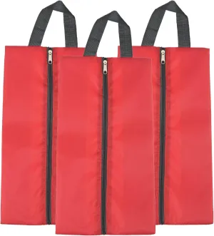 PATIKIL Waterproof Shoes Bags, 3 Pack 34.5 x 17cm Travel Portable Shoe Storage Organizer Bag with Zipper for Travel Outdoor, Red