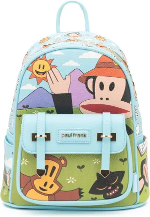 Paul Frank 11"" Vegan Leather Fashion Mini Backpack, Blue