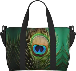 Peacock feather print Travel Bags Large Crossbody Bags Shoulder Bags Carry-on Spacious Bags Gym Bags