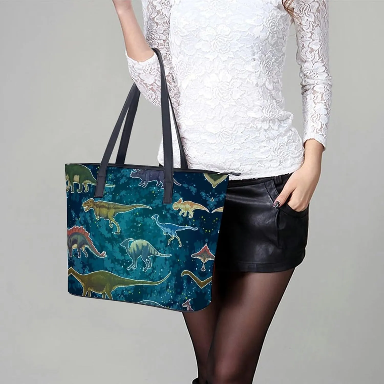 Penguin Bird Large Capacity Portable Leather Handbag