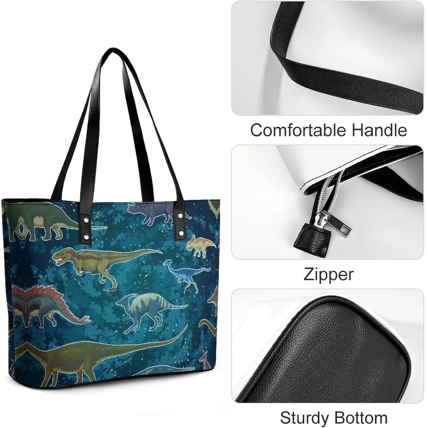 Penguin Bird Large Capacity Portable Leather Handbag