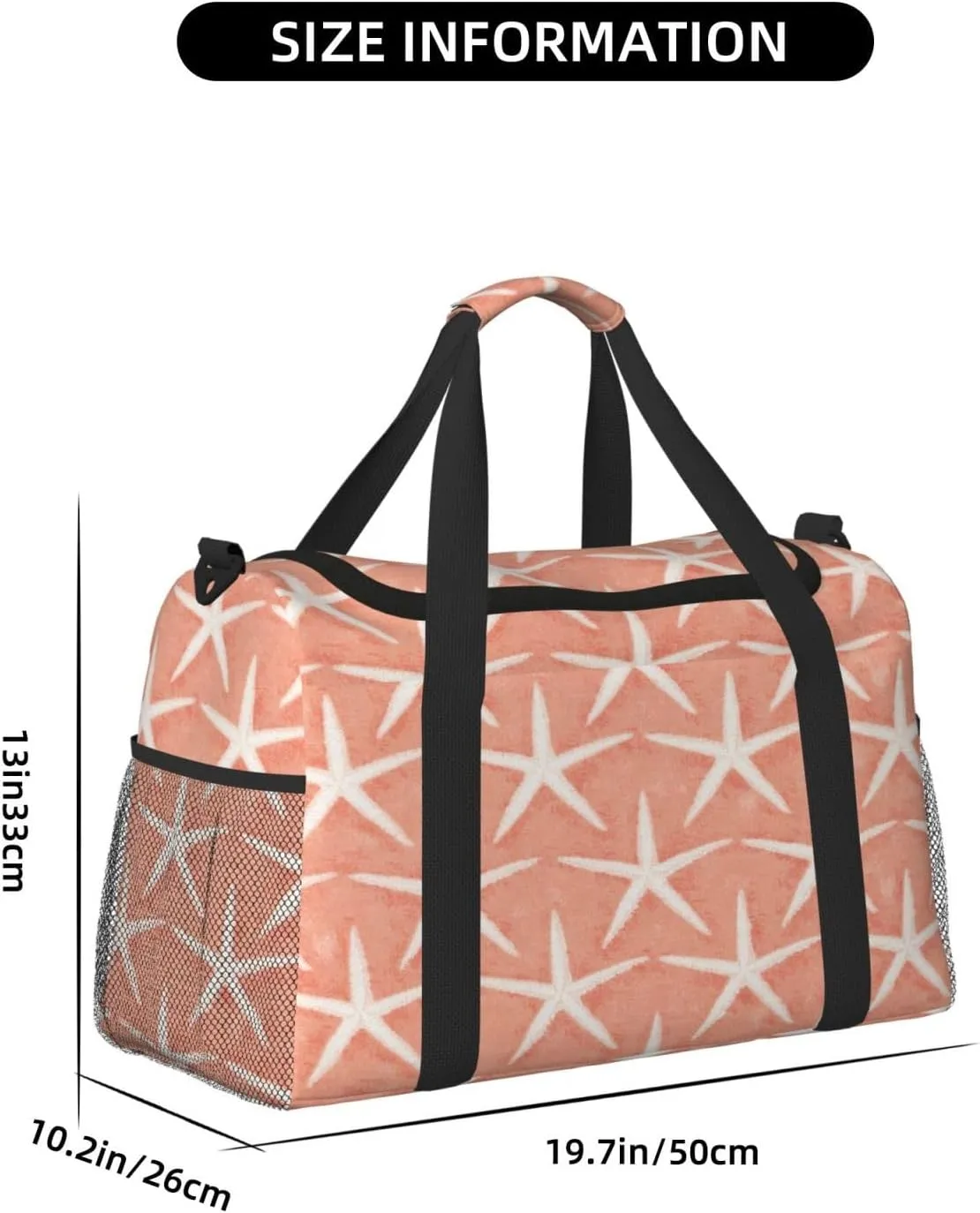 Pentacle Starfish Travel Duffel Bag Large Foldable Waterproof Overnight Bag For Beach Swim Bags Pool Sports Gym