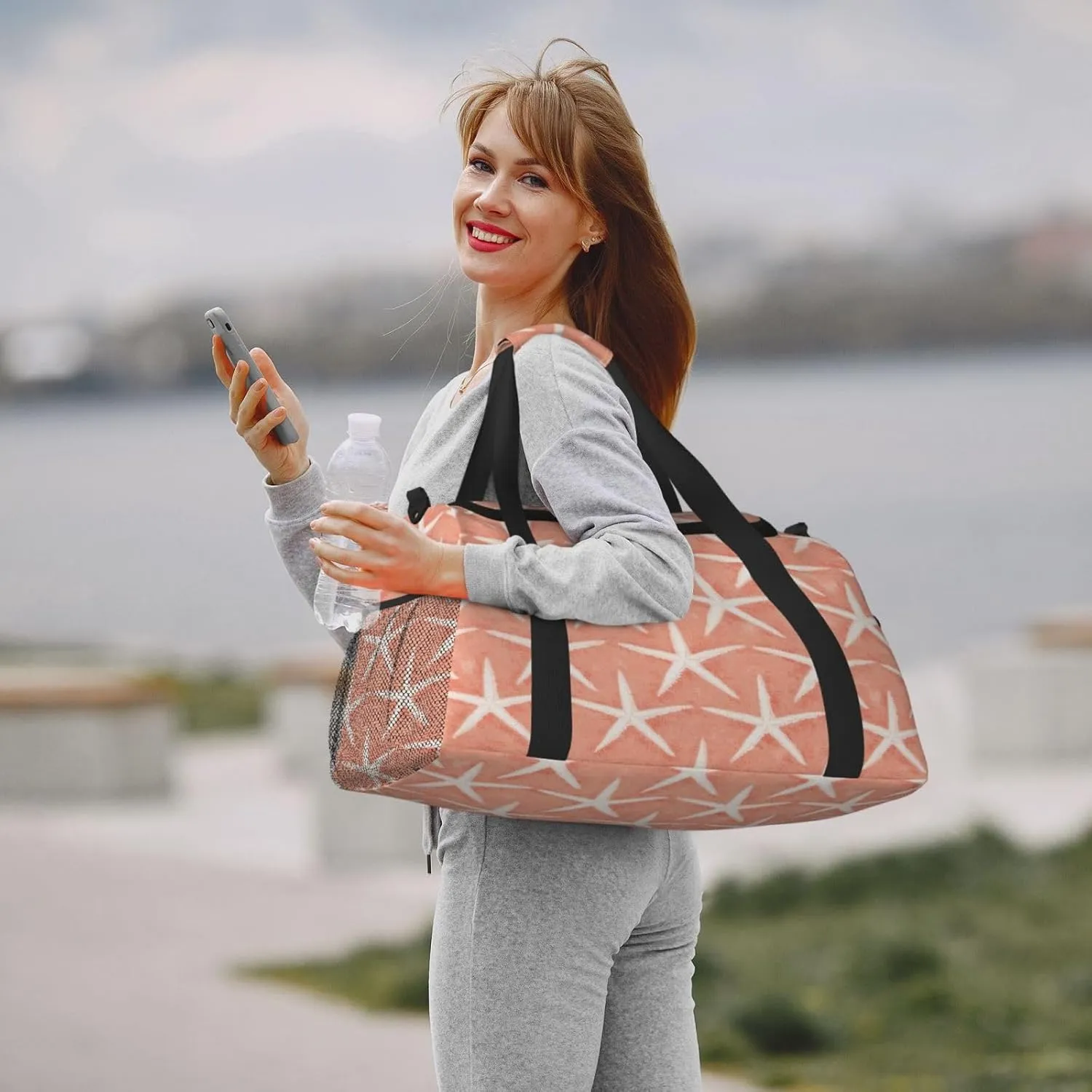 Pentacle Starfish Travel Duffel Bag Large Foldable Waterproof Overnight Bag For Beach Swim Bags Pool Sports Gym