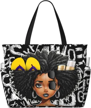Personalized Beach Bag Custom Totes Bag Sandproof Swim Pool Bag With Zipper And Pockets for Women Travel Vacation Gym
