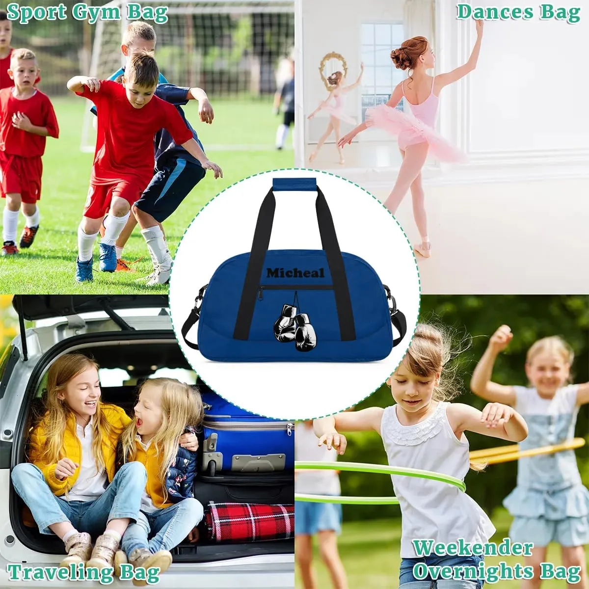Personalized Boxing Duffel Bag for Boys, Custom Gym Bag Overnight Bags for Travel Weekender Practice